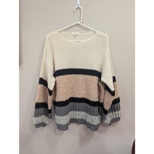 Women's multimedia fiber neutral sweater by Umgee+ XL